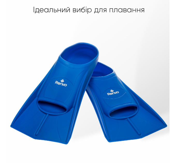 Короткі ласти для тренування в басейні Renvo Frio із закритою п'ятою Синій 30-32 (SF100-04 30-32)