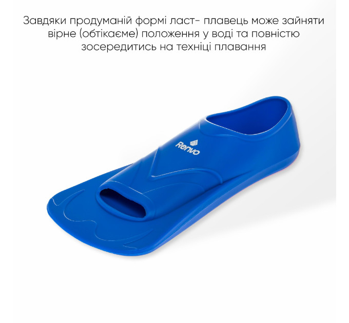 Короткі ласти для тренування в басейні Renvo Bustelo із закритою п'ятою Синій 34-36 (SF110-04 34-36)