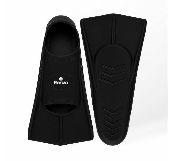 Короткі ласти для тренування в басейні Renvo Frio із закритою п'ятою Чорний 33-35 (SF100-01 33-35)