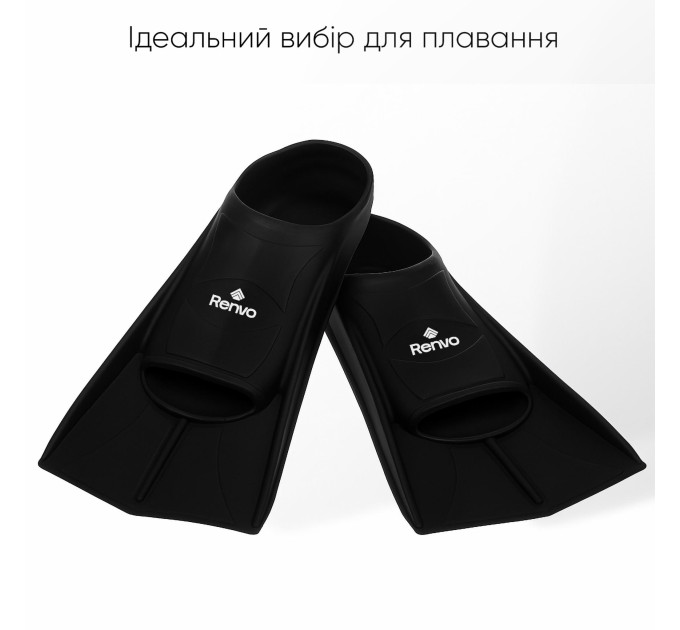 Короткі ласти для тренування в басейні Renvo Frio із закритою п'ятою Чорний 33-35 (SF100-01 33-35)