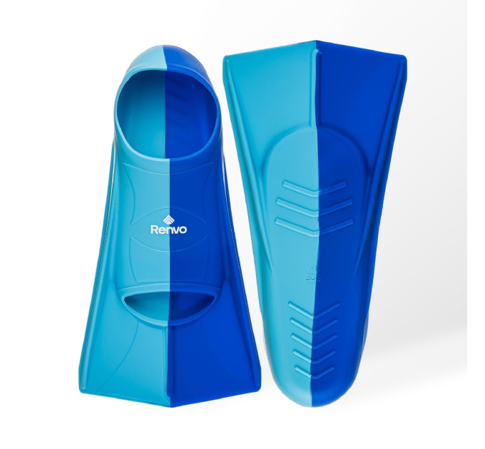 Короткі ласти для тренування в басейні Renvo Frio із закритою п'ятою Синій Блакитний 27-29 (SF100-46 27-29)