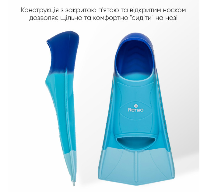 Короткі ласти для тренування в басейні Renvo Frio із закритою п'ятою Різнокольоровий 24-26 (SF100-06 24-26)