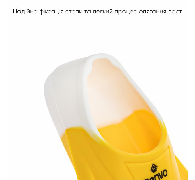 Короткі ласти для тренування в басейні Renvo Criz із закритою п'ятою Жовтий Блакитний 33-35 (SF120-84 33-35)