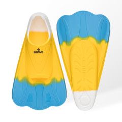 Короткі ласти для тренування в басейні Renvo Criz із закритою п'ятою Жовтий Блакитний 33-35 (SF120-84 33-35)
