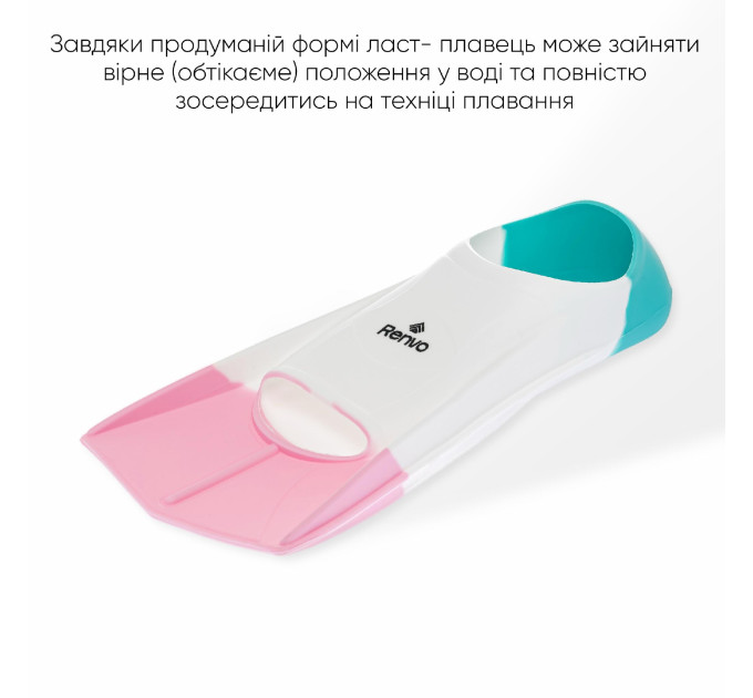 Короткі ласти для тренування в басейні Renvo Frio із закритою п'ятою Різнокольоровий 24-26 (SF100-65 24-26)