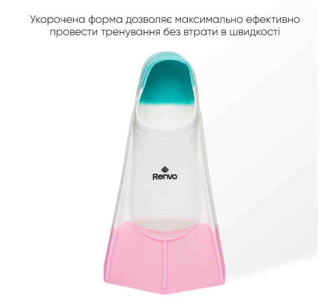 Короткі ласти для тренування в басейні Renvo Frio із закритою п'ятою Різнокольоровий 24-26 (SF100-65 24-26)