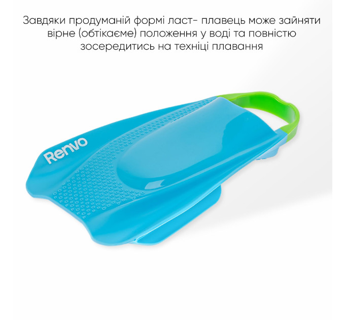 Короткі ласти для тренування в басейні Renvo Sado Pro із відкритою п'ятою Синій 36-38 (SF200-04 36-38)