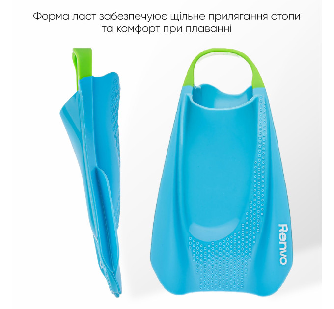 Короткі ласти для тренування в басейні Renvo Sado Pro із відкритою п'ятою Синій 36-38 (SF200-04 36-38)