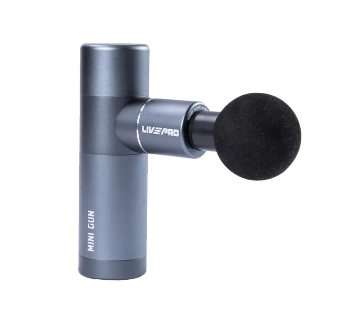 Перкусійний масажер LivePro MINI MASSAGE GUN сірий 13.7x9x4.6см LP8513