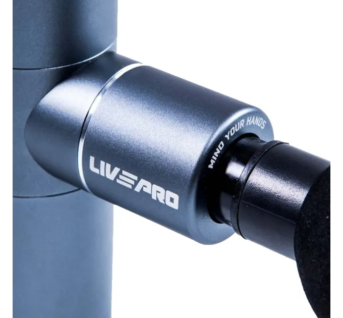 Перкусійний масажер LivePro MINI MASSAGE GUN сірий 13.7x9x4.6см LP8513