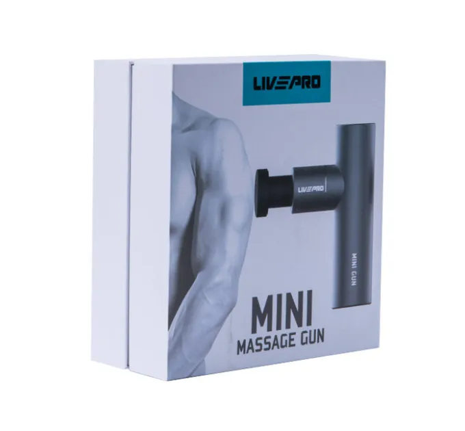 Перкусійний масажер LivePro MINI MASSAGE GUN сірий 13.7x9x4.6см LP8513