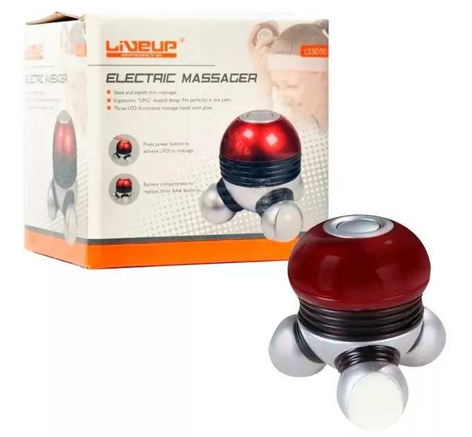 Електронний масажер ELECTRONIC MASSAGER Червоний, Сірий 210гр (LS5050)