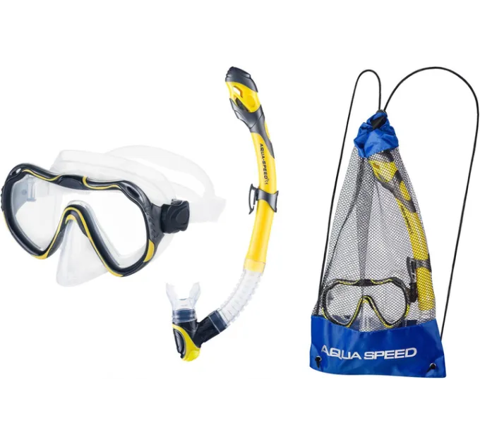 Набір маска та трубка Aqua Speed Java + Elba 8206 Жовтий OSFM 5908217682062 Набір маска та трубка Aqua Speed Java + Elba 8206 Жовтий OSFM 5908217682062