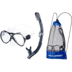 Набір маска та трубка Aqua Speed Manus + Borneo 8238 Чорний OSFM 606-07