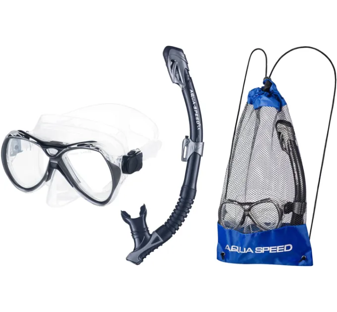 Набір маска та трубка Aqua Speed Manus + Borneo 8238 Чорний OSFM 606-07 Набір маска та трубка Aqua Speed Manus + Borneo 8238 Чорний OSFM 606-07