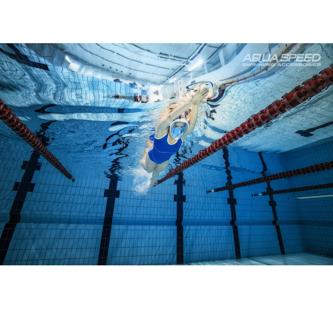 Повнолицева маска Aqua Speed SPECTRA 2.0 7073 синій, чорний Чол S/M (5908217670687)