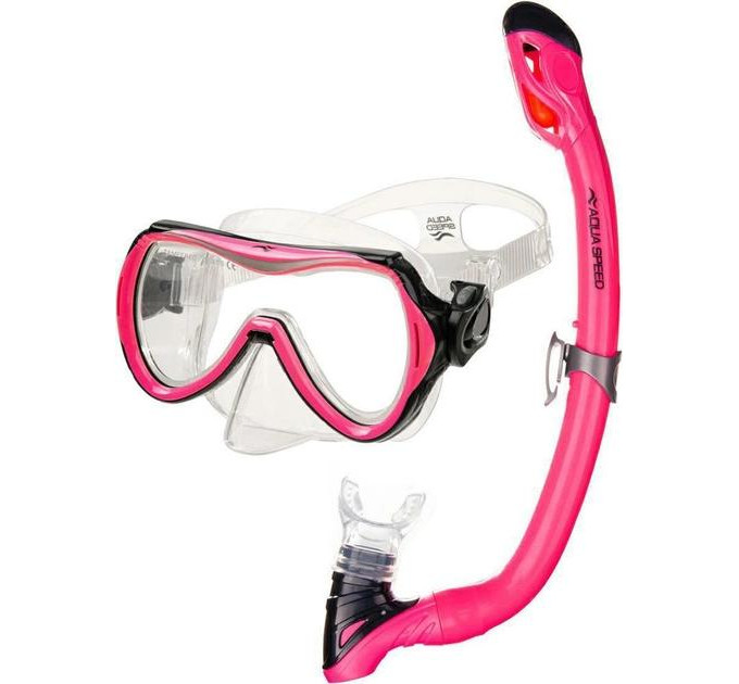 Дитячий Набір маска і трубка Aqua Speed Alize + Samos Рожевий OSFM (617-03)