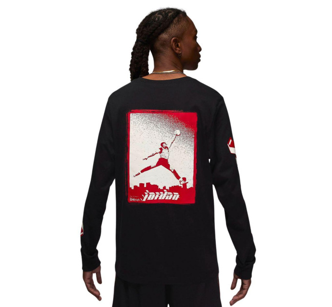 Чоловічий Лонгслів JORDAN M J BRAND LS GFX CREW Чорний M (7dFN5976-010 M)