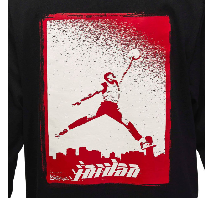 Чоловічий Лонгслів JORDAN M J BRAND LS GFX CREW Чорний XL (7dFN5976-010 XL)