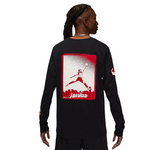 Чоловічий Лонгслів JORDAN M J BRAND LS GFX CREW Чорний XL (7dFN5976-010 XL)