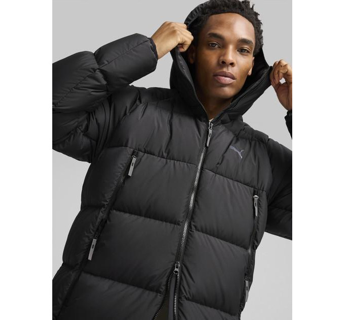 Чоловічий пуховик PUMA Long Hooded Down Coat Чорний XL (7d62646701 XL)