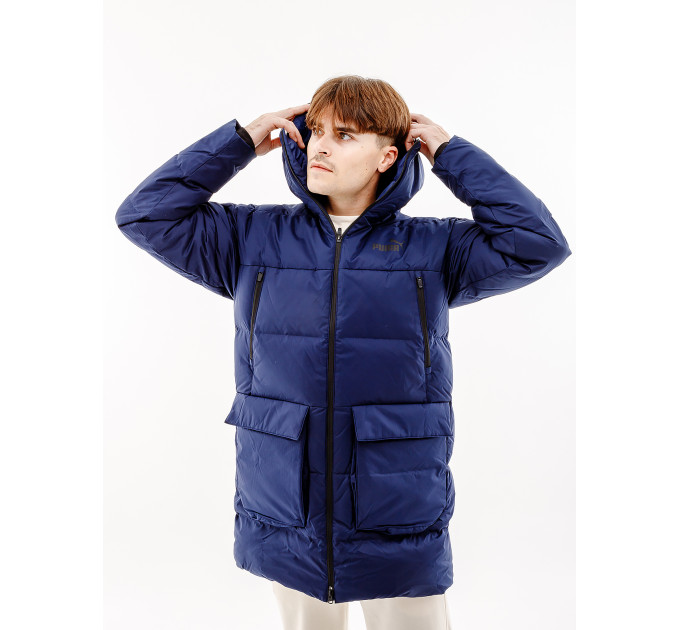 Чоловічий Куртка пуховик PUMA Protective Hooded Down Coat Синій L (7d67537806 L)