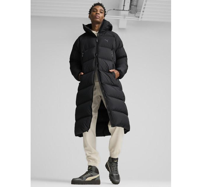 Чоловічий пуховик PUMA Long Hooded Down Coat Чорний M (7d62646701 M)