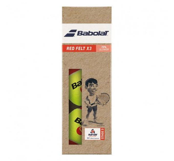 М'ячі для великого тенісу Babolat RED FELT paper pack 3 ball Жовтий (501108-113)