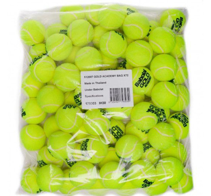 М'ячі для тенісу Babolat Gold Academy Жовтий 72 Bag (512007-113)