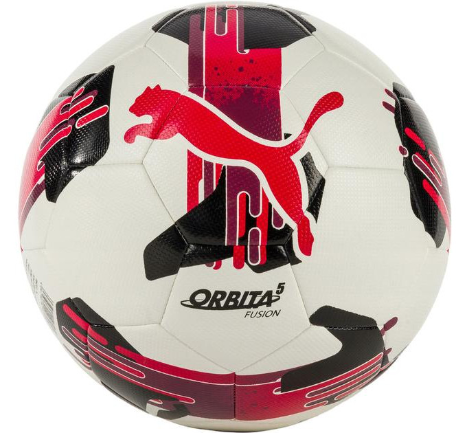 М'яч футбольний Puma Orbita 5 FUSION білий, чорний, червоний Уні 5 084331-04