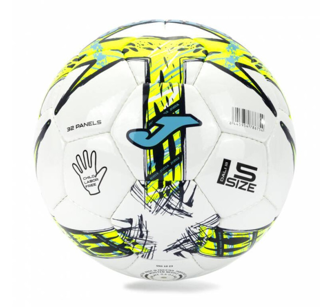 М'яч футбольний Joma DALI III Білий, Салатовий 4 (401412.216.4 4)