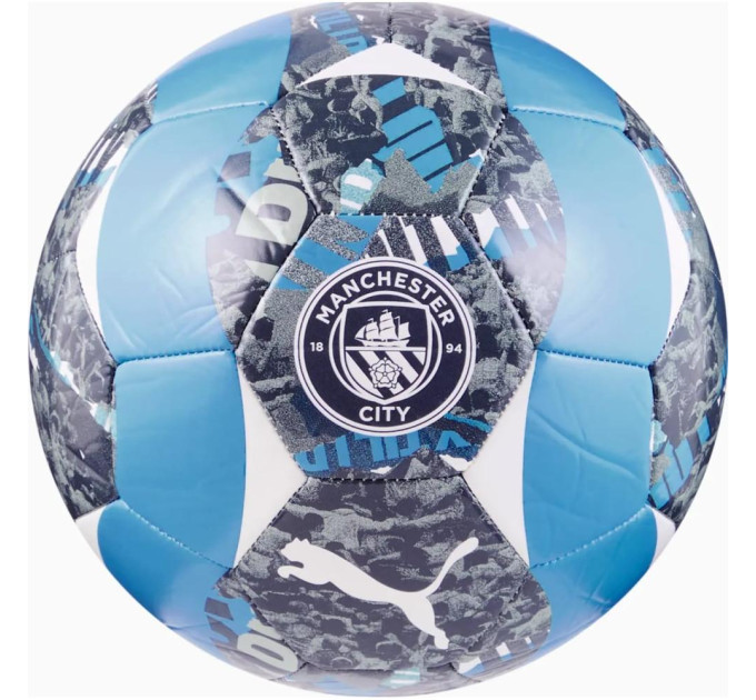 М'яч Puma MCFC Prematch Ball сірий, блакитний Уні 5 084548-74 М'яч Puma MCFC Prematch Ball сірий, блакитний Уні 5 084548-74