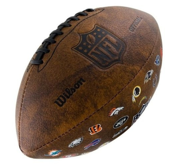 М'яч для американського футболу Wilson NFL OFF THROWBACK 32 TEAM LOGO WTF1758XBNF32