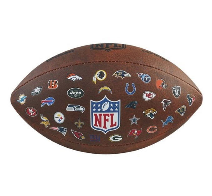 М'яч для американського футболу Wilson NFL OFF THROWBACK 32 TEAM LOGO WTF1758XBNF32