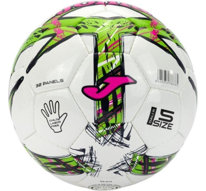 М'яч футбольний Joma DALI III Зелений, Рожевий 5 (401412.334.5 5)