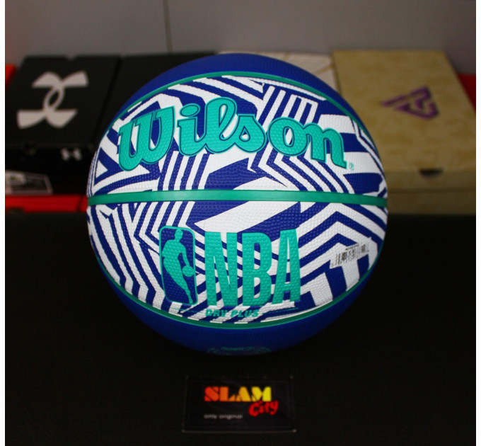 М'яч баскетбольний Wilson NBA DRV PLUS DAZZLE CAMO BSKT INDIGO size 7 (WZ3016102XB7 7)