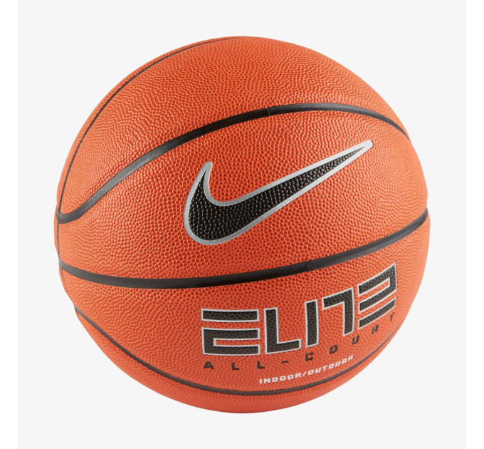 М'яч баскетбольний Nike Elite All Court 8P 2.0 р. 7 Deflated Amber/Black/Metallic Silver/Black (N.100.4088.855.07)