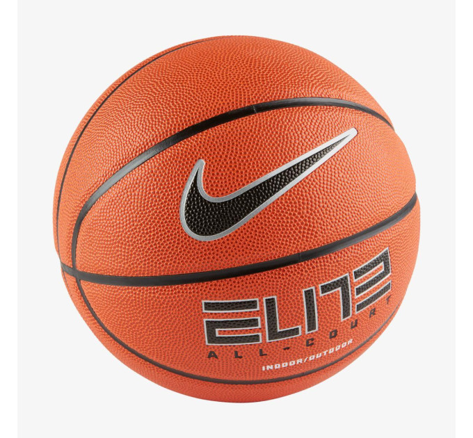М'яч баскетбольний Nike Elite All Court 8P 2.0 р. 7 Deflated Amber/Black/Metallic Silver/Black (N.100.4088.855.07)