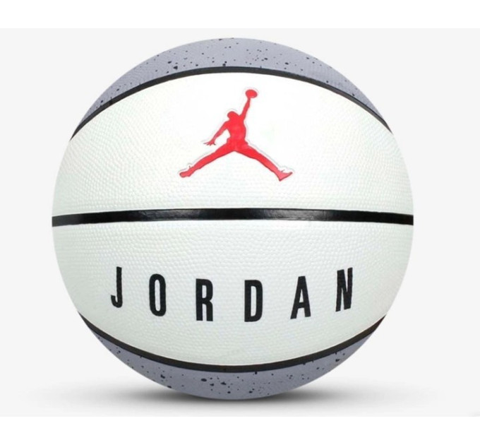 Мяч баскетбольный Nike JORDAN PLAYGROUND 2.0 8P DEFLATED CEMENT GREY/WHITE/BLACK/FIRE RED size 7 J.100.8255.049.07