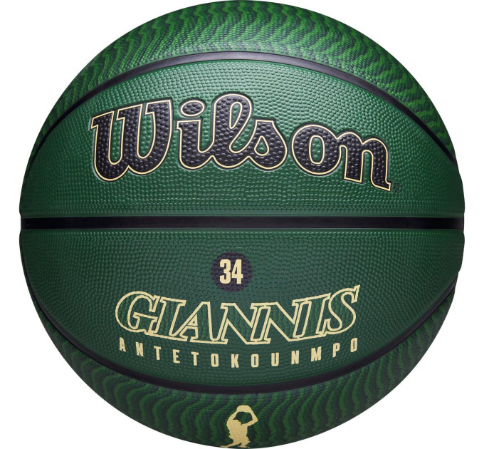 М'яч баскетбольний Wilson NBA PLAYER ICON OUTDOOR BSKT GIANNIS Зелений 7 (WZ4006201XB7 7)