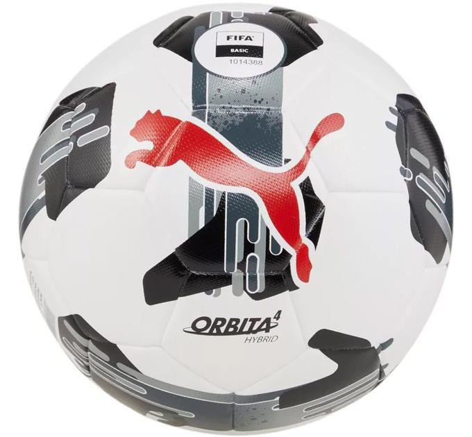 М'яч футбольний Puma Orbita 4 HYB (FIFA Basic) білий, чорний, червоний Уні 5 084326-02