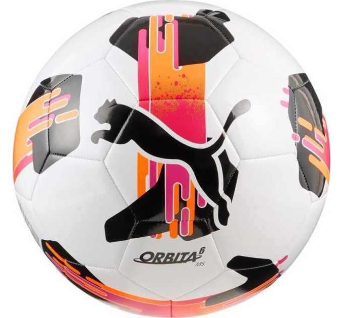 М'яч футбольний Puma Orbita 6 MS білий, чорний, рожевий 5 084335-13 5