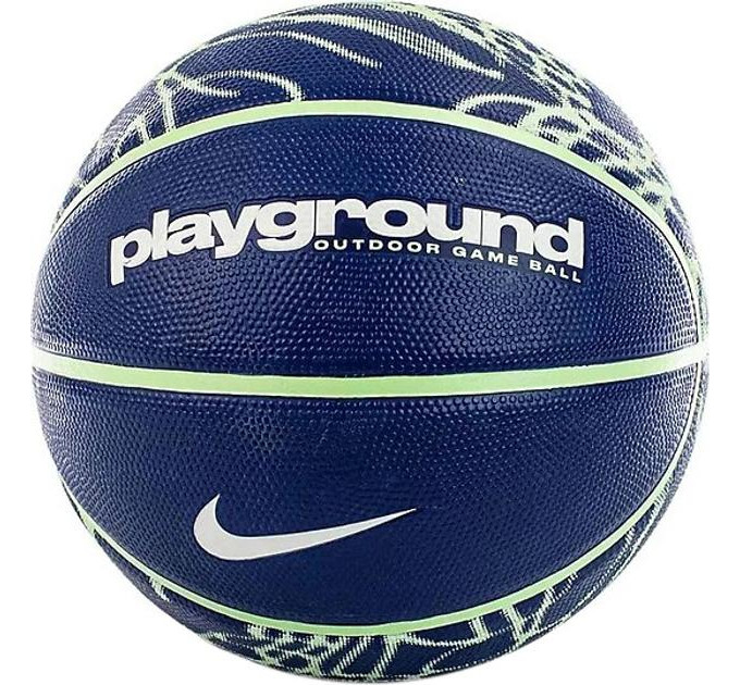 М'яч баскетбольный Nike EVERYDAY PLAYGROUND 8P GRAPHIC DEFLATED DEEP ROYAL BL/VAPOR GREEN/WH size 7 N.100.4371.473.07