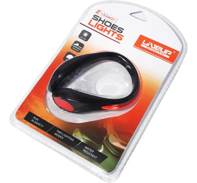 Браслет-підсвітка для бігу LED SAFETY SHOES LIGHTS Чорний, Червоний 80гр (LS3407)