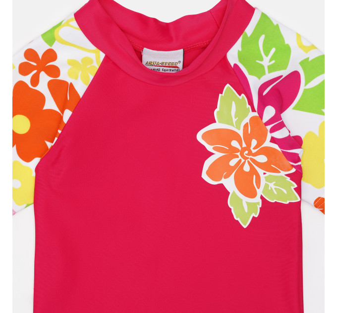 Футболка для купання Aqua Speed T-SHIRT FLOWER 2120 374 110 см Рожевий/Мультиколор (5908217621214)