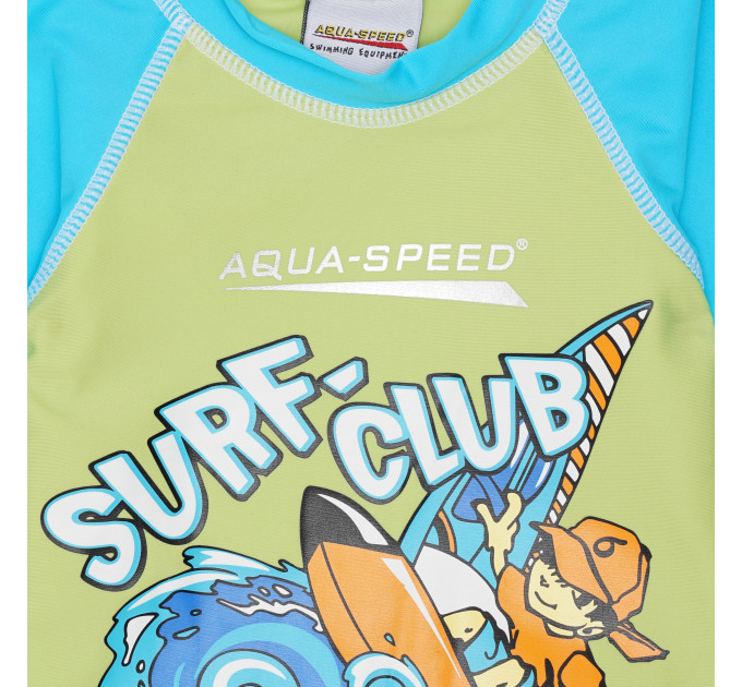 Футболка для плавання Aqua Speed SURF-CLUB T-SHIRT 2020 383-04 104 см Зелений/Блакитний (5908217620200)
