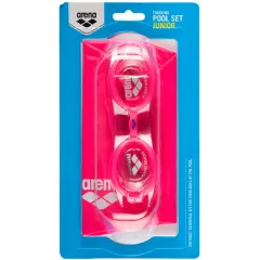 Дитячий Комплект (окуляри+шапочка) Arena POOL JR SET Фуксія, Білий OSFM (92423-092 OSFM)