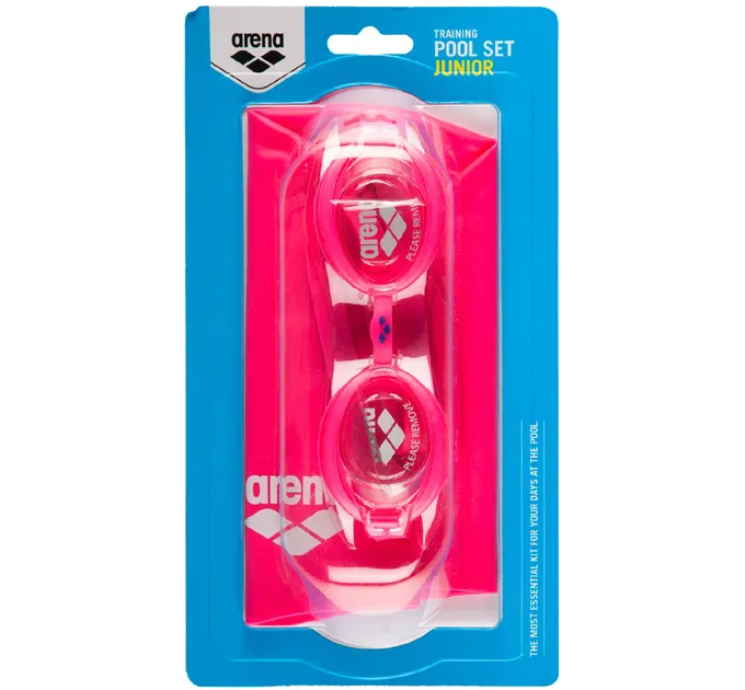 Дитячий Комплект (окуляри+шапочка) Arena POOL JR SET Фуксія, Білий OSFM (92423-092 OSFM)
