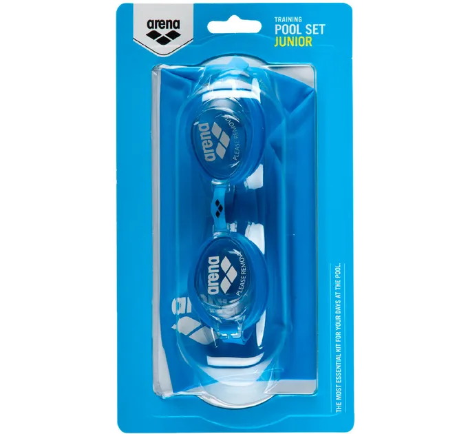 Дитячий Комплект (окуляри+шапочка) Arena POOL JR SET Блакитний, Білий OSFM (92423-070 OSFM)