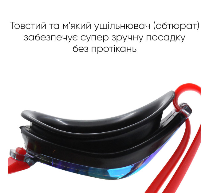 Окуляри для плавання Renvo Aries Pro Уні Anti-fog Червоний, Чорний OSFM (2SG100-04)
